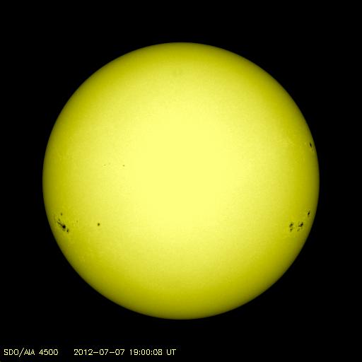 Die Sonne am 07.07.2012 um 21:00 MESZ