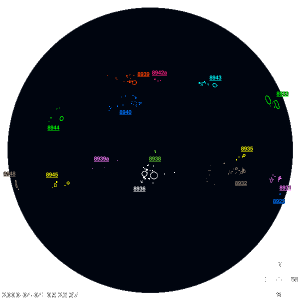 Sonnenfleckengruppe AR 8933 am 04.04.2000